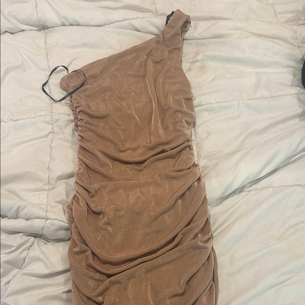 Forever 21 One-Shoulder Tan Dress